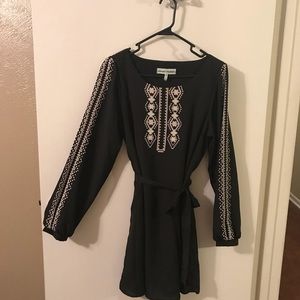 Bohemian style Black dress embroidery on it soft